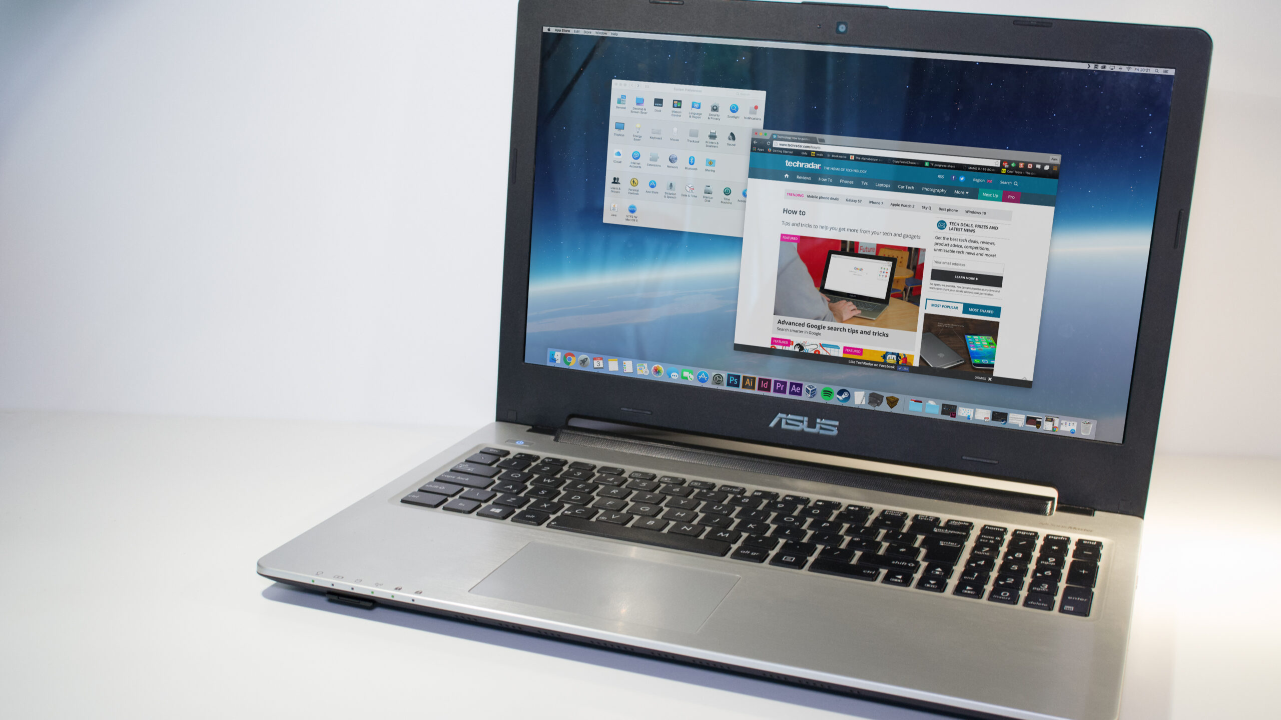 An Asus laptop running Apple