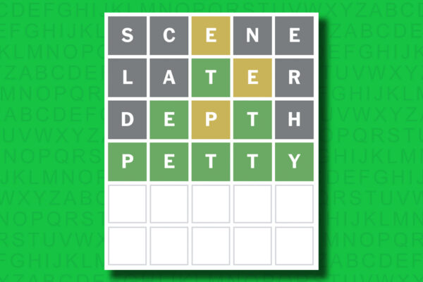 NYT Wordle answer for game 1458 on a green background