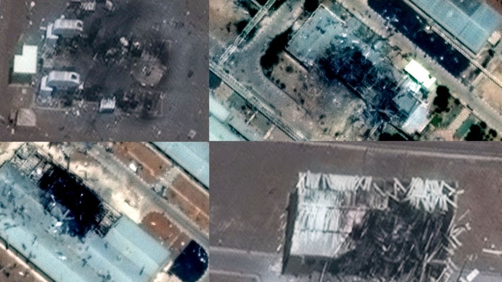 Satellite image showing damage to Natanz nuclear site