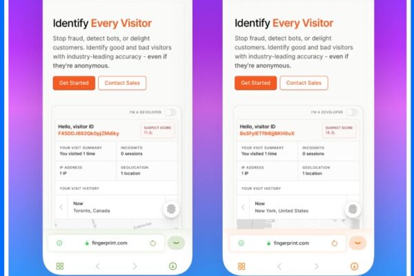 VPNs cannotprotect against browser fingerprinting– but this new web browser could be the fix Screenshot of two fingerprinting report from Fingerprint.com