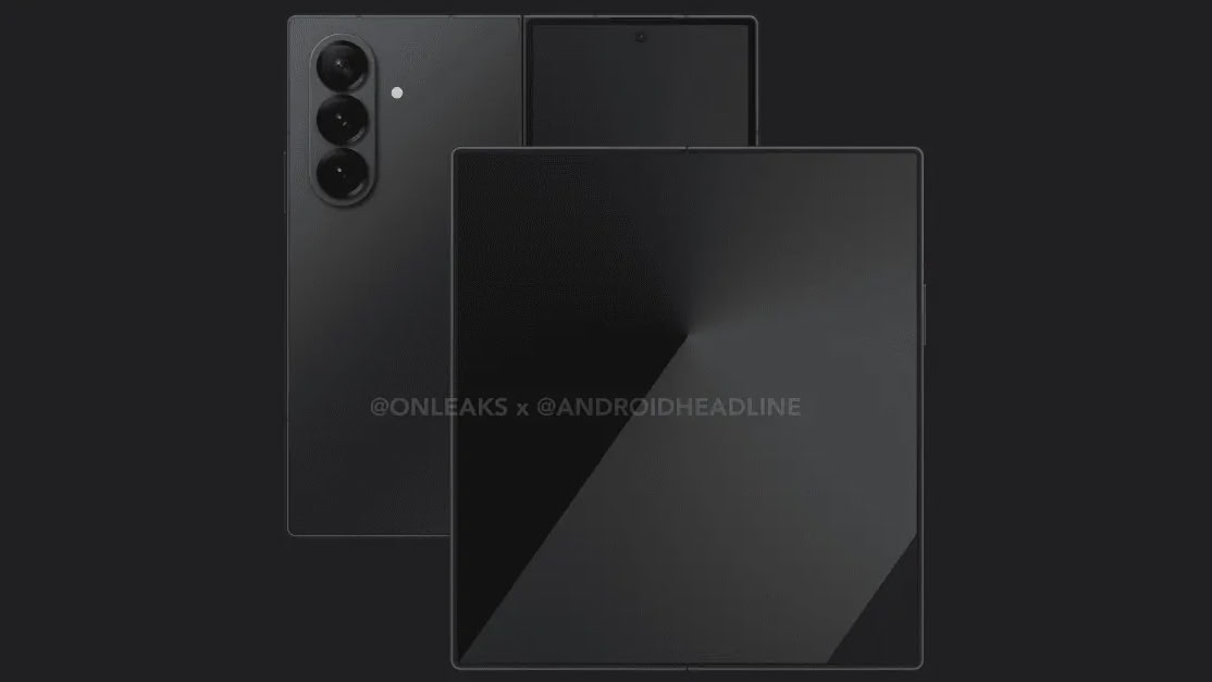 A leaked image of the Samsung Galaxy Z Fold 7