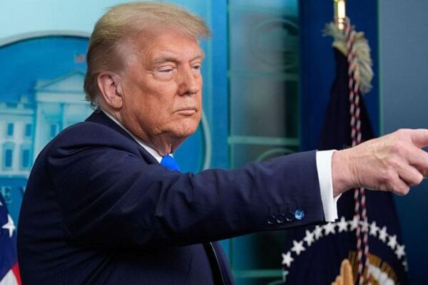 Image of Trump at the White House news conference