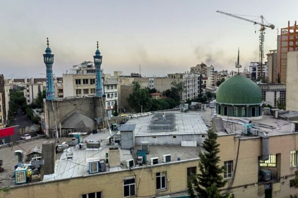 Mobile phone photo shows smoke rising in Tehran, Iran (17 June 2025)