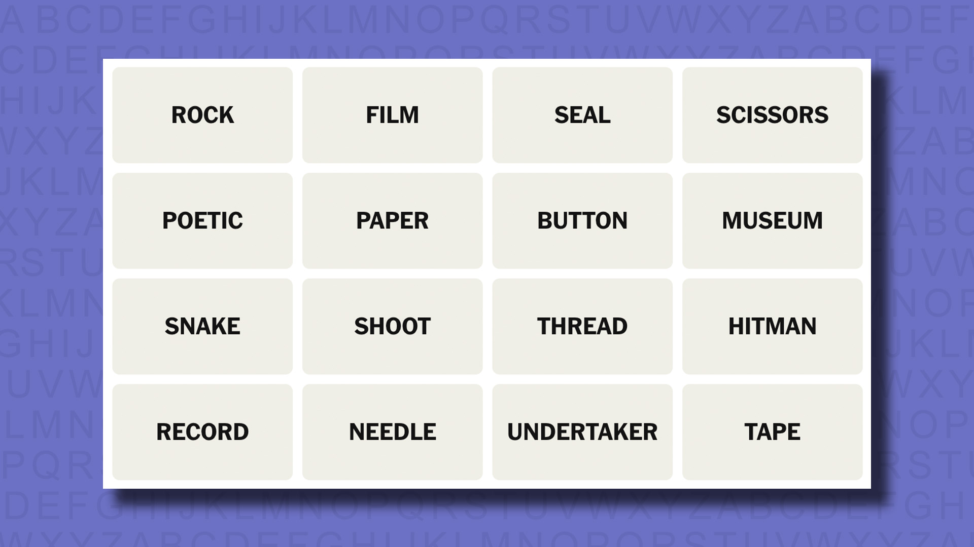 NYT Connections hints for game 740 on a purple background