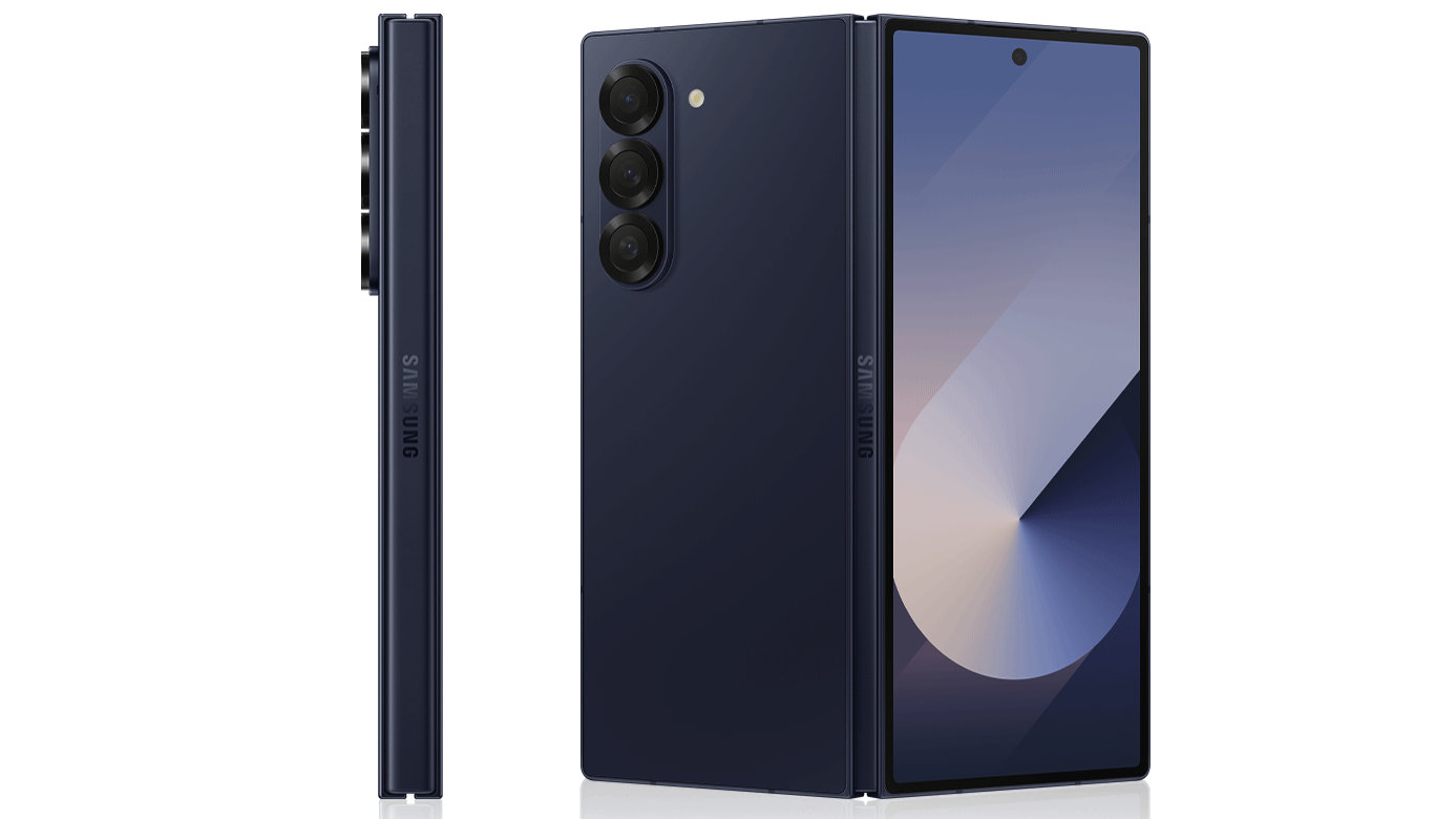 A Samsung Galaxy Z Fold 6 in Navy