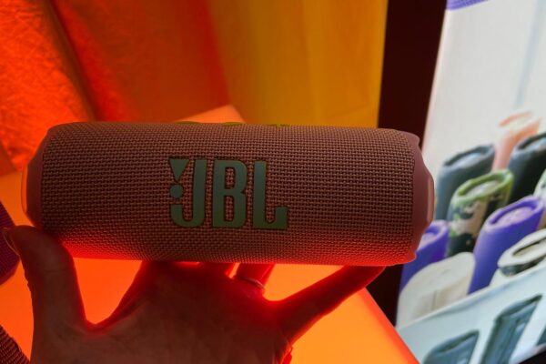 The JBL Flip 7 at its launch event in London